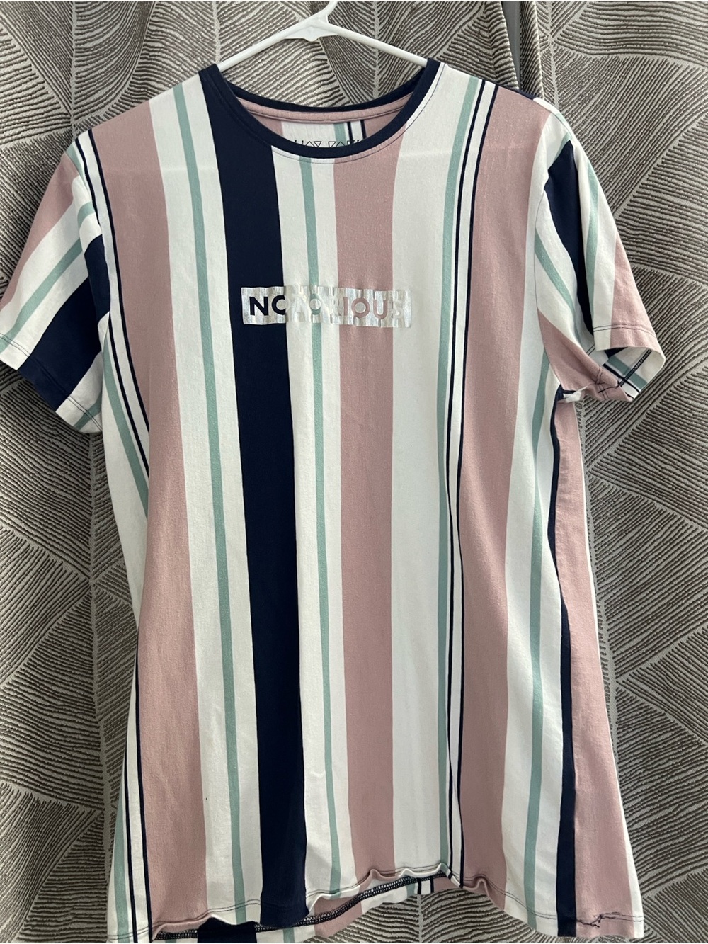 Vox Populi Men's Short Sleeve Stripe Tee - Pink & Green